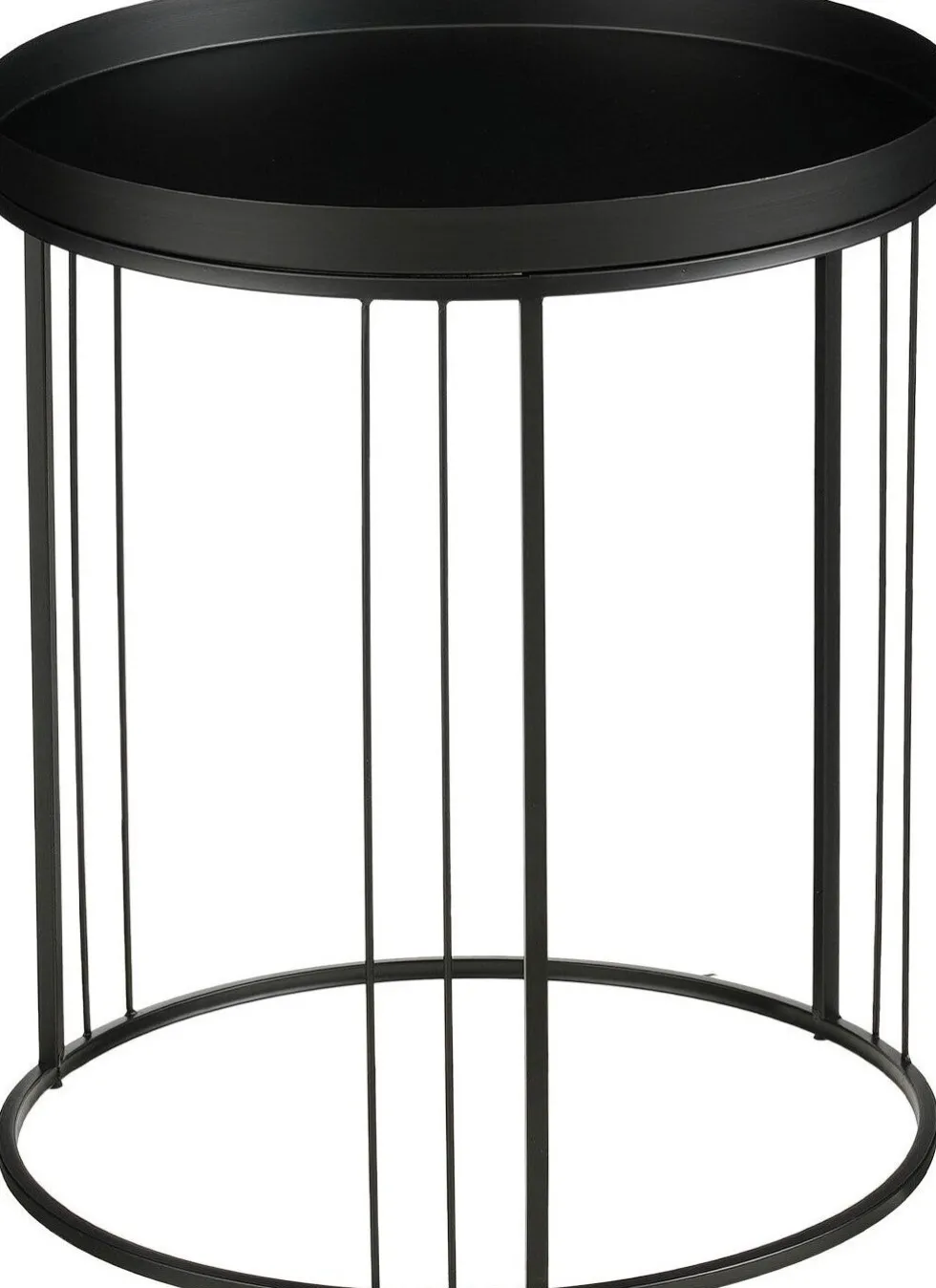 Mica Decorations bijzettafel Beth zwart D 35 H 40 cm