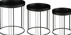 Mica Decorations bijzettafel Beth zwart D 35 H 40 cm