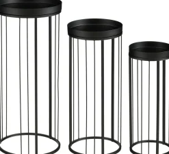 Mica Decorations bijzettafel Beth zwart D 25 H 60 cm