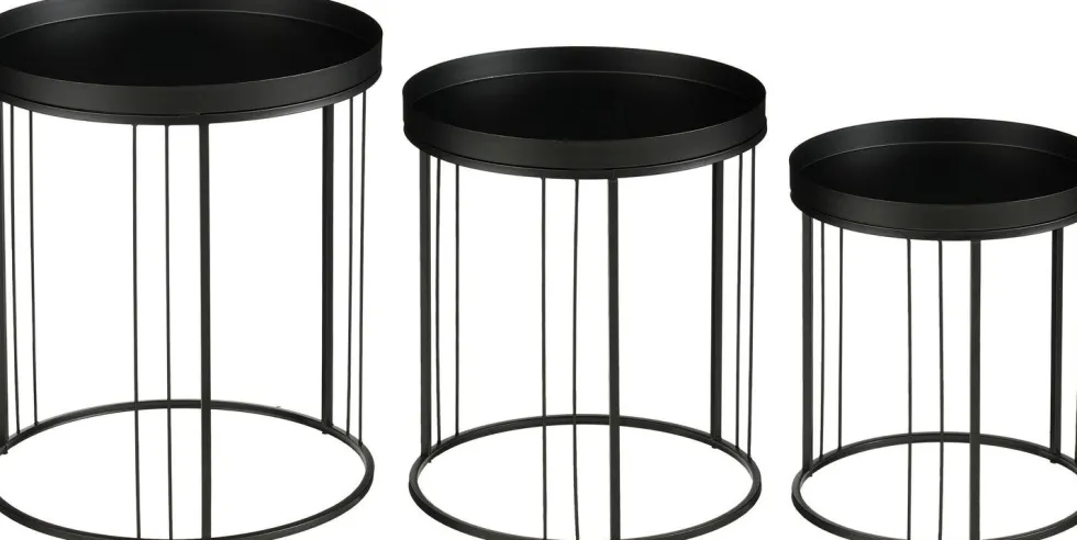 Mica Decorations bijzettafel Beth zwart D 40 H 46 cm