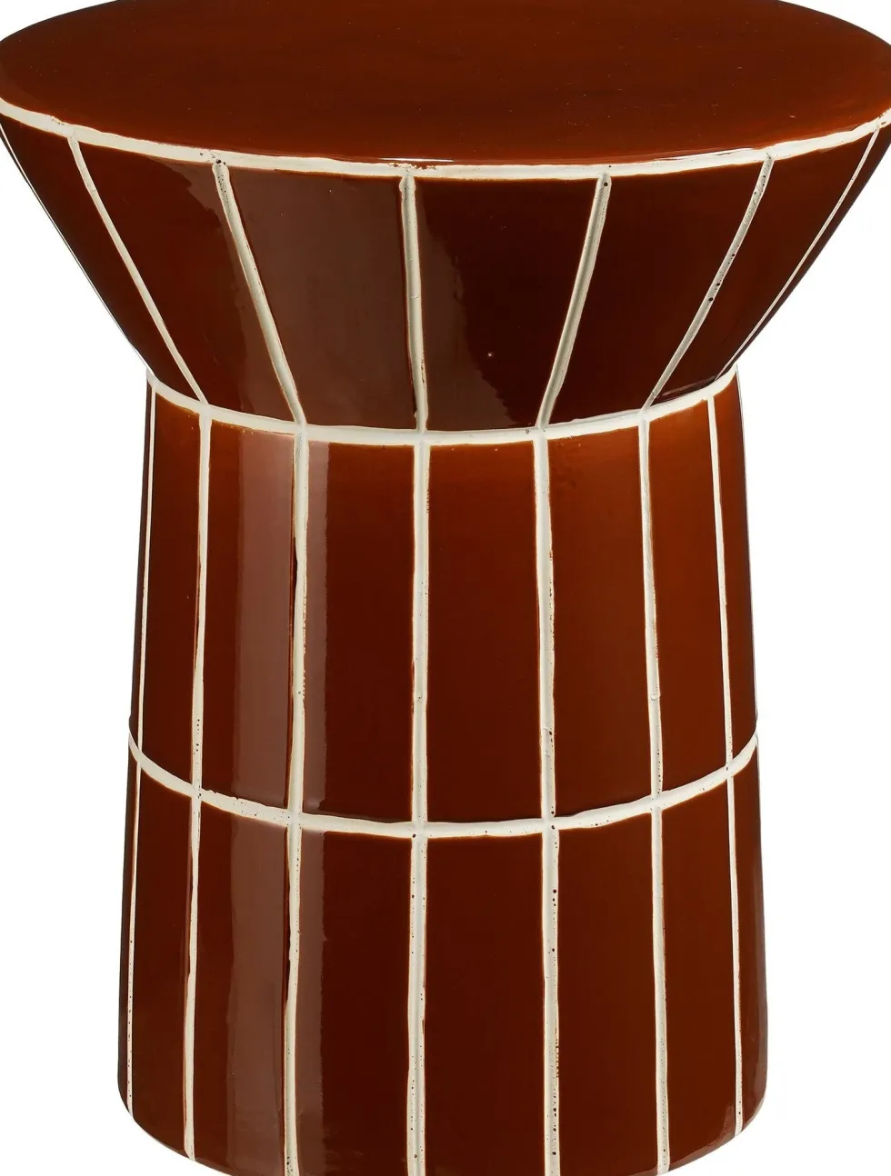 Mica Decorations bijzettafel Menton bruin D 38 H 45 cm