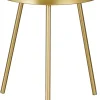 Mica Decorations bijzettafel Tatum geel D 35 H 40 cm