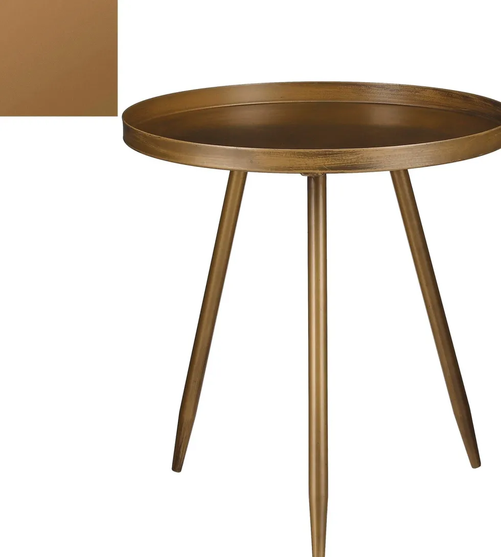 Mica Decorations bijzettafel Flores brons D 40 H 42 cm