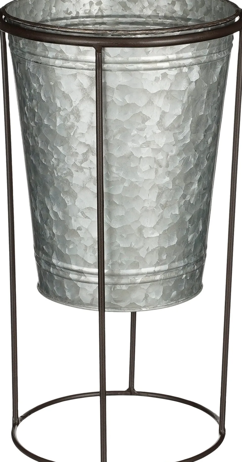 Mica Decorations bloempot Clara zilver / zwart D 22 H 36 cm