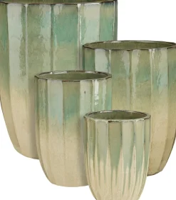 Mica Decorations bloempot Levante kleurverloop groen D 56 H 71,5 cm