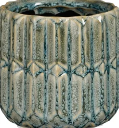 Mica Decorations bloempot Lionel blauw D 9,5 H 9 cm