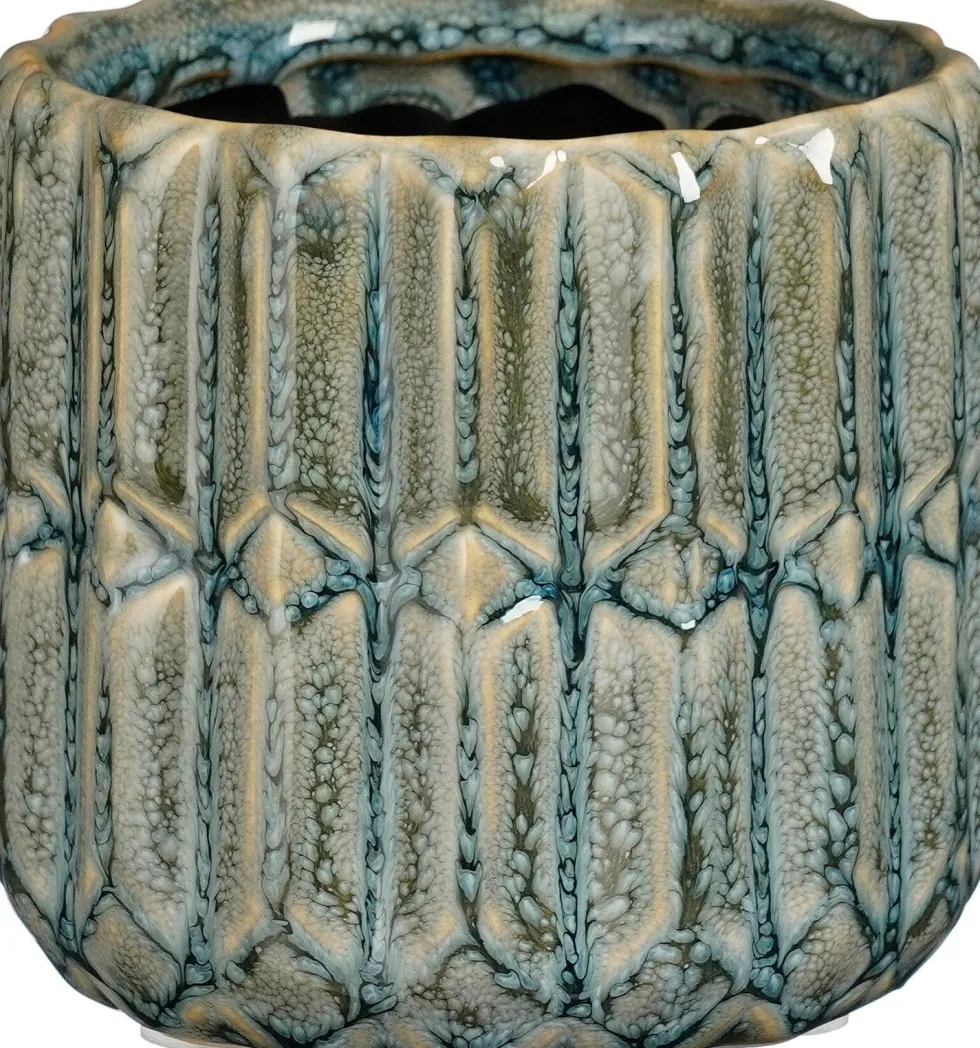 Mica Decorations bloempot Lionel blauw D 9,5 H 9 cm
