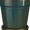 Mica Decorations bloempot met schotel Clint groen D 20 H 20 cm