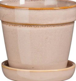 Mica Decorations bloempot met schotel Clint roze D 13 H 11 cm