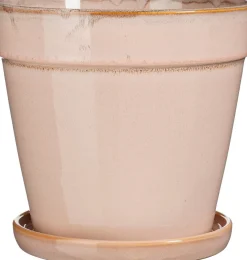 Mica Decorations bloempot met schotel Clint roze D 23 H 21 cm