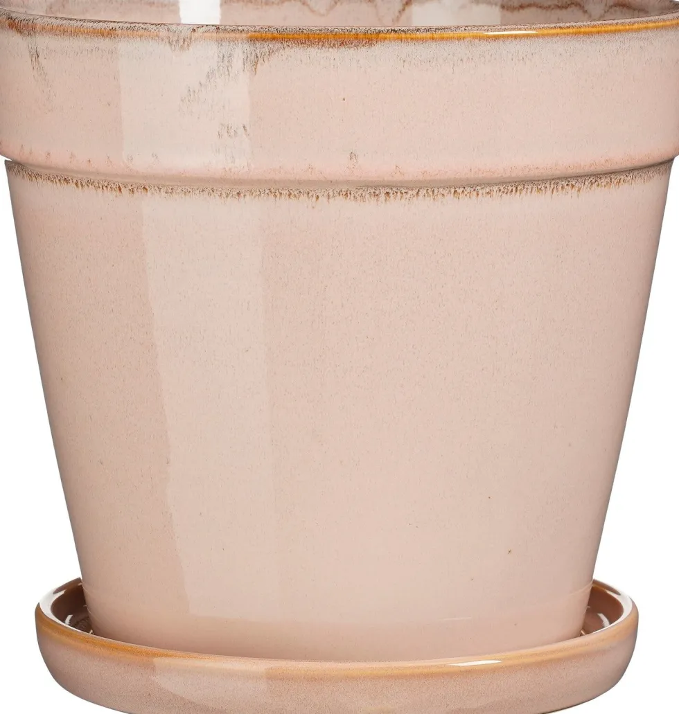 Mica Decorations bloempot met schotel Clint roze D 23 H 21 cm