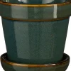 Mica Decorations bloempot met schotel Clint groen D 13 H 11 cm
