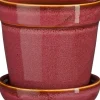 Mica Decorations bloempot met schotel Clint roze D 10,5 H 9 cm