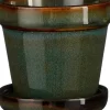 Mica Decorations bloempot met schotel Clint groen D 7,5 H 7,5 cm
