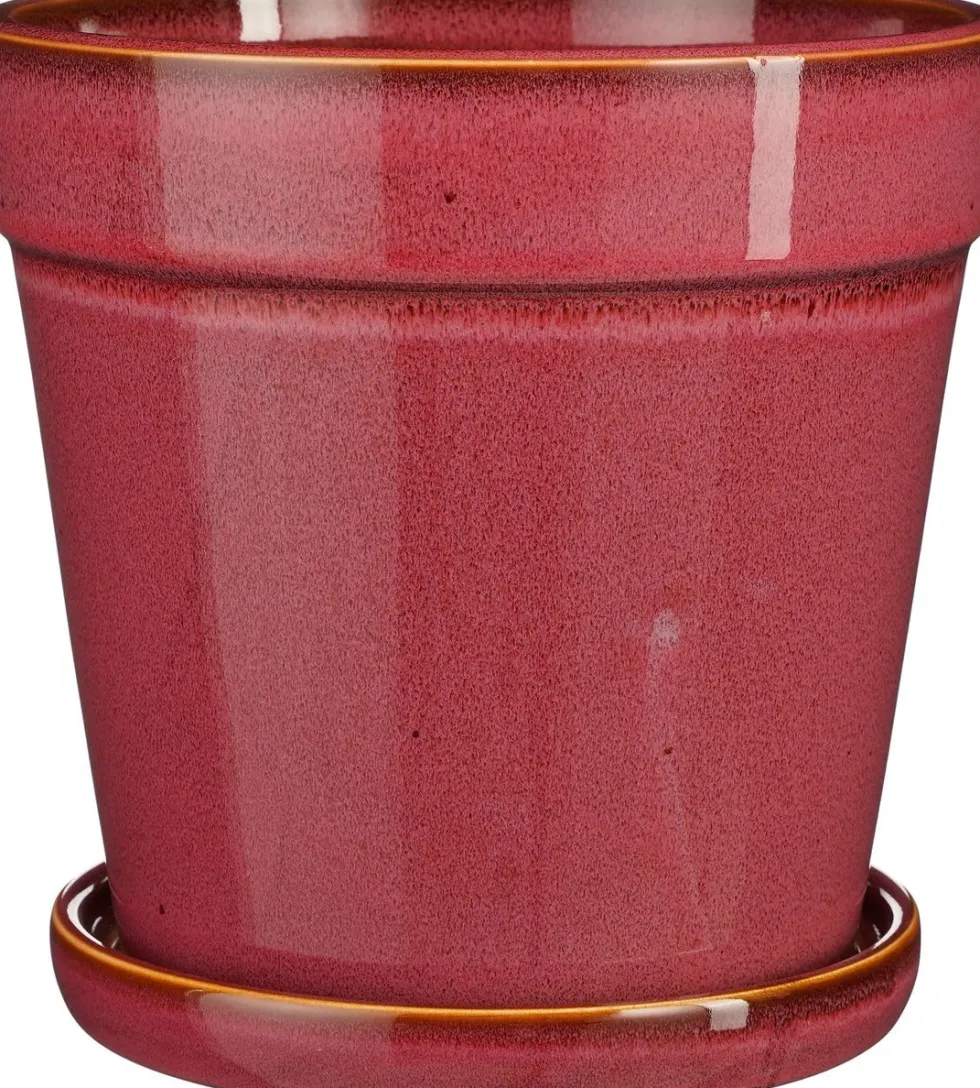 Mica Decorations bloempot met schotel Clint roze D 20 H 20 cm