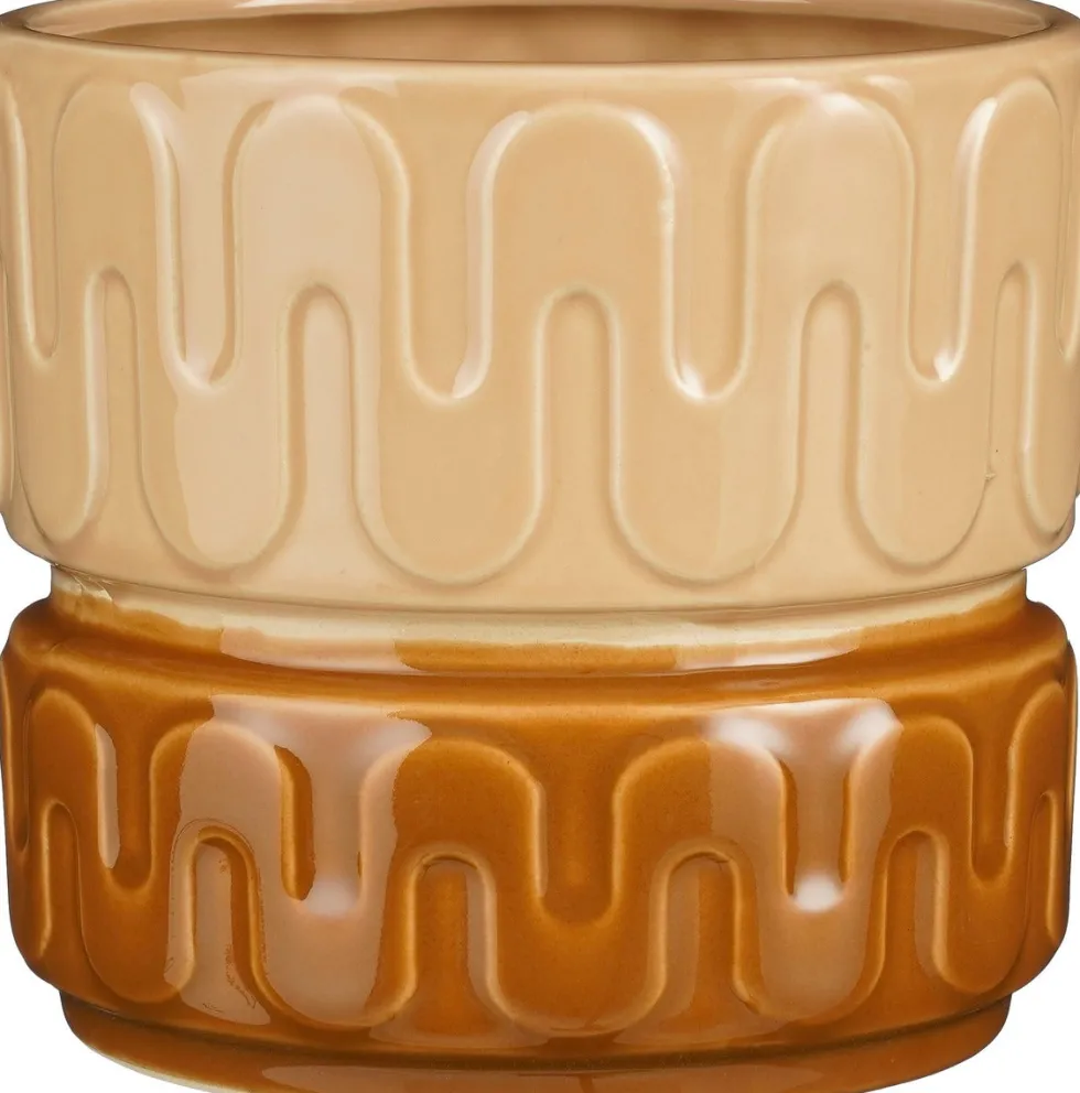 Mica Decorations bloempot Nancy bruin D 17,5 H 16 cm
