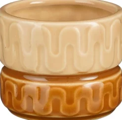 Mica Decorations bloempot Nancy bruin D 7,5 H 6 cm