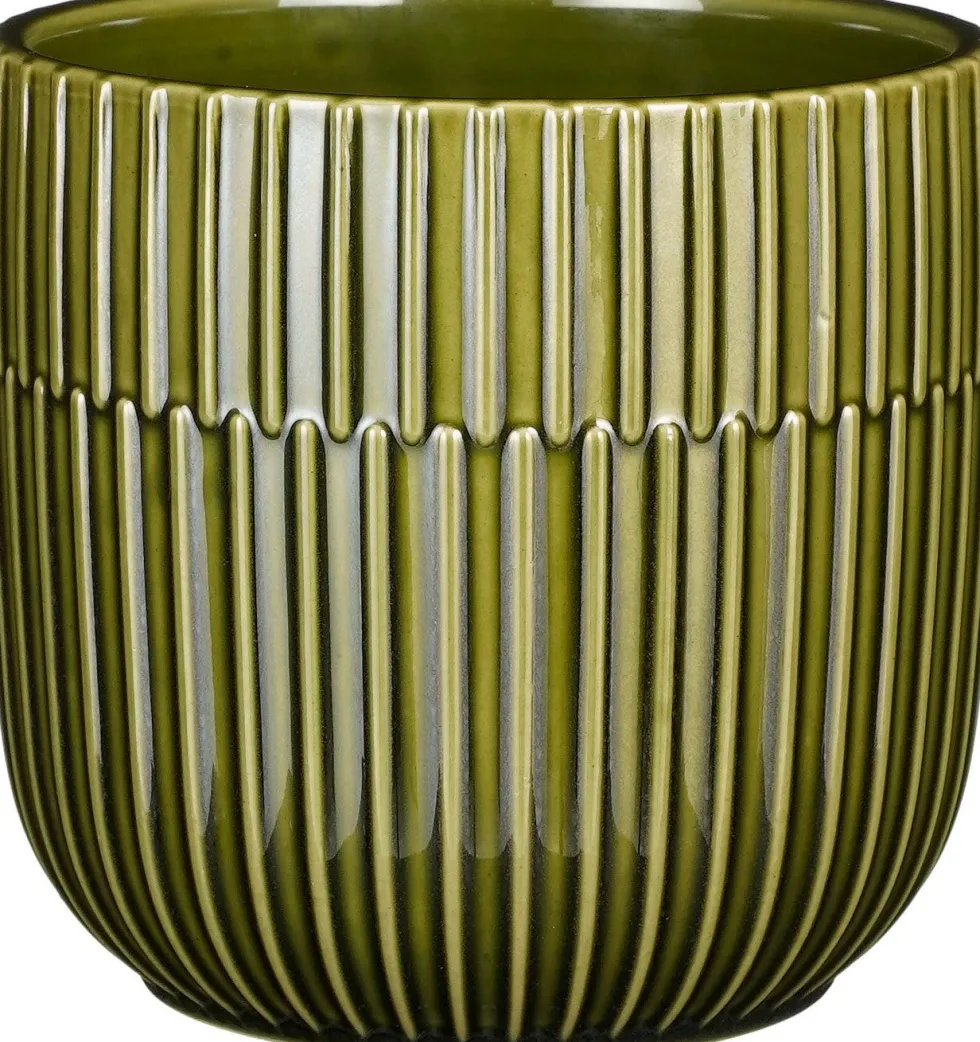 Mica Decorations bloempot Sara groen D 14 H 13 cm