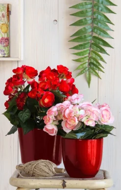 Mica Decorations bloempot Tusca rood D 19,5 H 18,5 cm