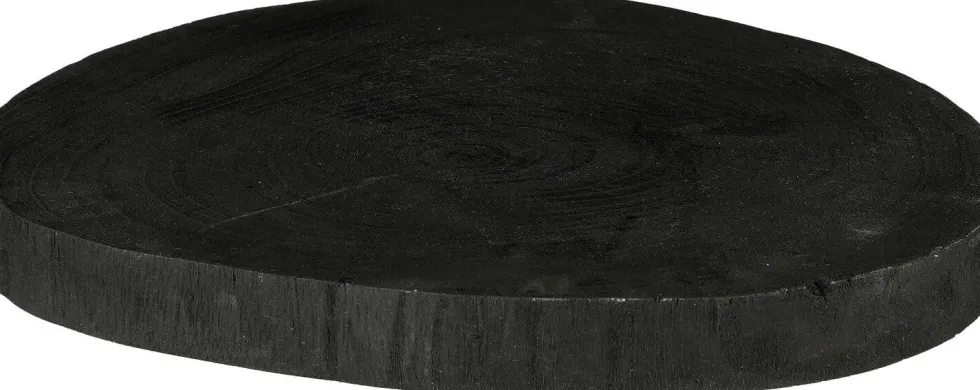 Mica Decorations decoratiebord Pia zwart D 32 H 3 cm