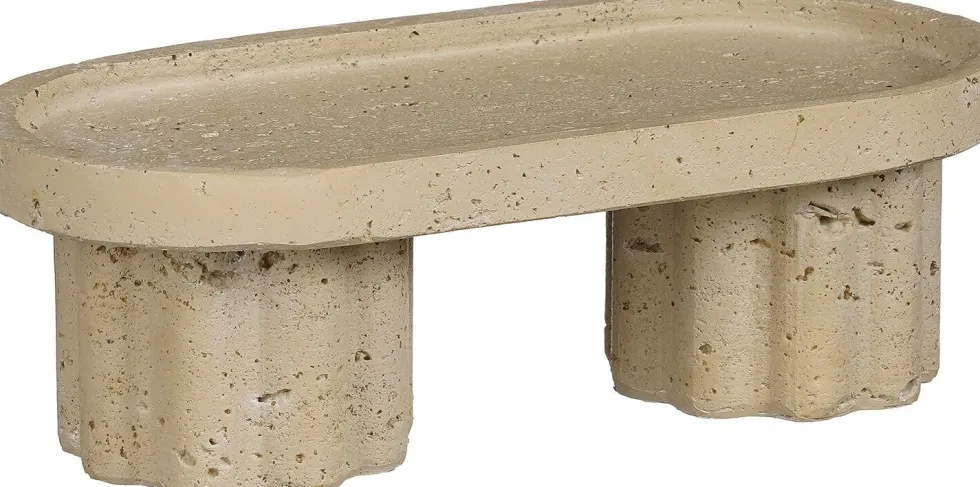Mica Decorations decoratiebord Millie beige 24,5 x 12 x 8 cm