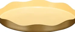 Mica Decorations decoratiebord Sweety geel D 25 H 3 cm