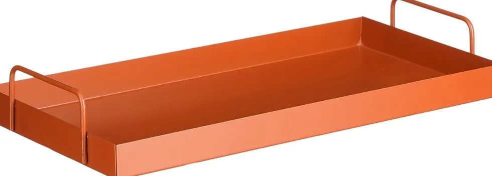 Mica Decorations decoratiebord Lita oranje 43 x 21 x 6,5 cm
