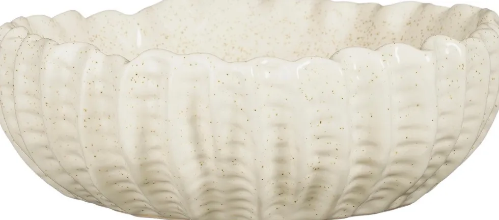 Mica Decorations decoratieschaal Oys crème D 25,5 H 9 cm