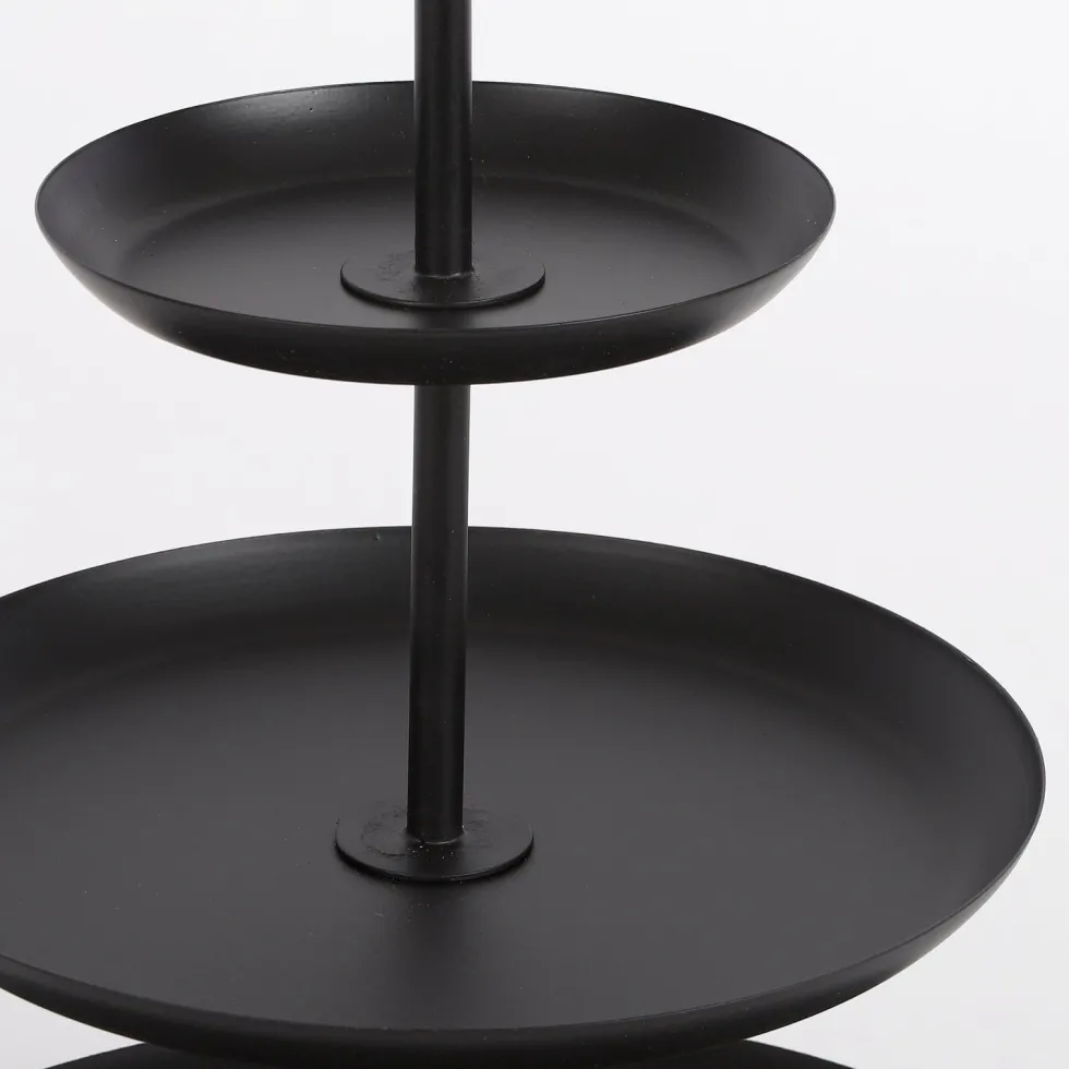 Mica Decorations etagère Rama zwart D 38 H 55 cm