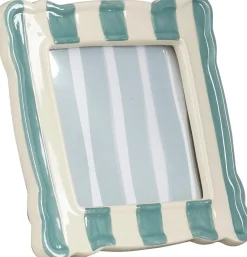 Mica Decorations fotolijst blauw / wit 10 x 10 cm