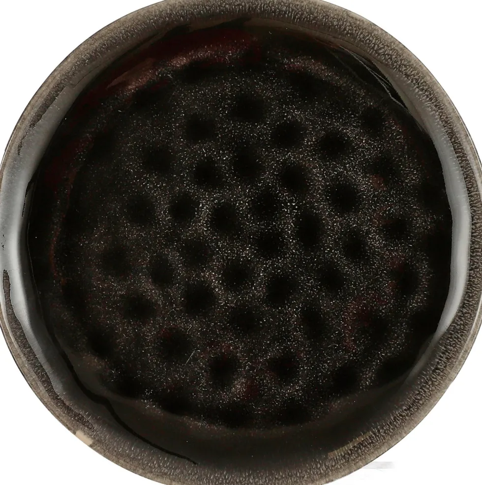 Mica Decorations gebaksbord Tabo zwart D 18 H 2 cm