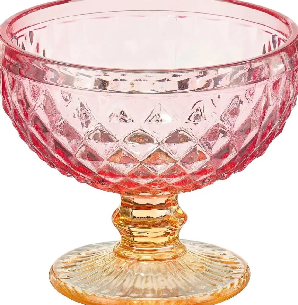 Mica Decorations ijscoupeglas Imca roze D 12 H 10,5 cm