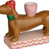 Mica Decorations kandelaar Elise hond bruin 20 x 5,5 x 13,5