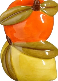 Mica Decorations kandelaar Fruit oranje / geel / groen 5,5 x 5 x 8,5 cm