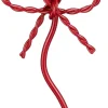 Mica Decorations kandelaar Strik rood / zwart 8 x 7 x 25 cm