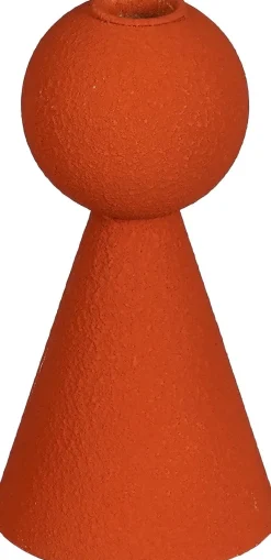 Mica Decorations kandelaar Ylona oranje D 9 H 17,5 cm