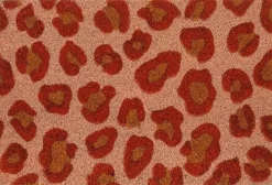 Mica Decorations kokosmat luipaard bruin / rood 60 x 40 cm