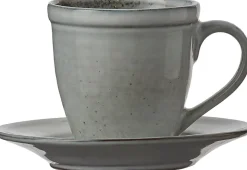 Mica Decorations kop en schotel Tabo grijs 7,5 x 4,5 x 7,5 cm