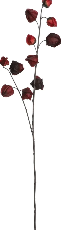 Mica Decorations kunstbloem Lampionplant rood H 94 cm
