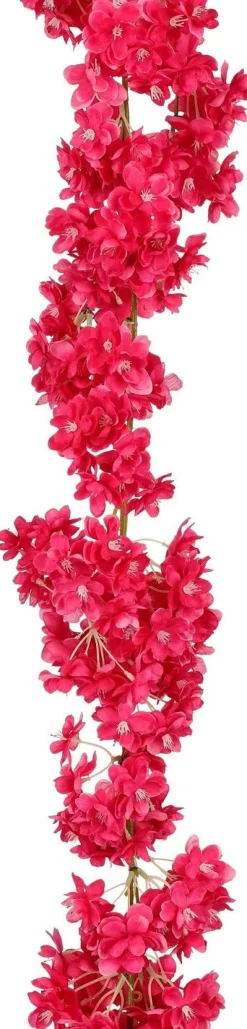 Mica Decorations kunsthangplant Japanse Sierkers donkerroze H 180 cm