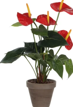 Mica Decorations kunstplant Anthurium rood H 40 cm