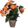 Mica Decorations kunstplant Chinese roos oranje H 40 cm