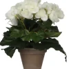 Mica Decorations kunstplant Begonia wit H 25 cm
