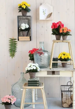 Mica Decorations kunstplant Begonia geel H 40 cm