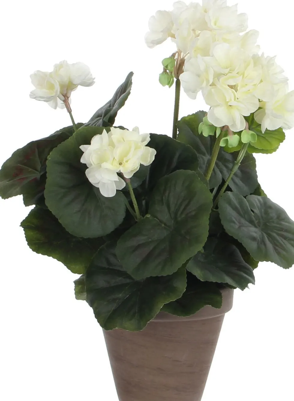 Mica Decorations kunstplant Geranium wit H 34 cm