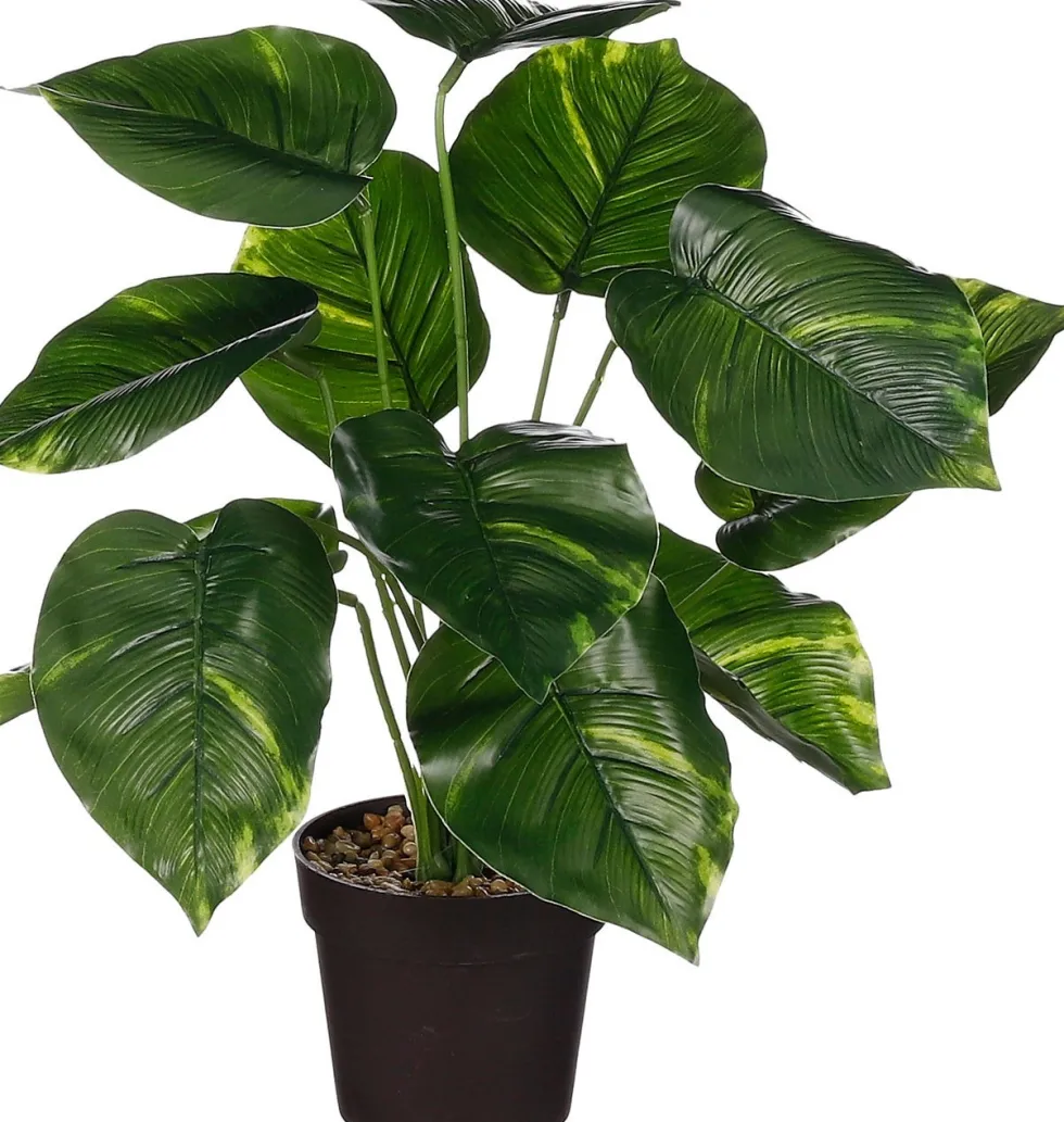 Mica Decorations kunstplant Drakenklimop groen / geel H 40 cm