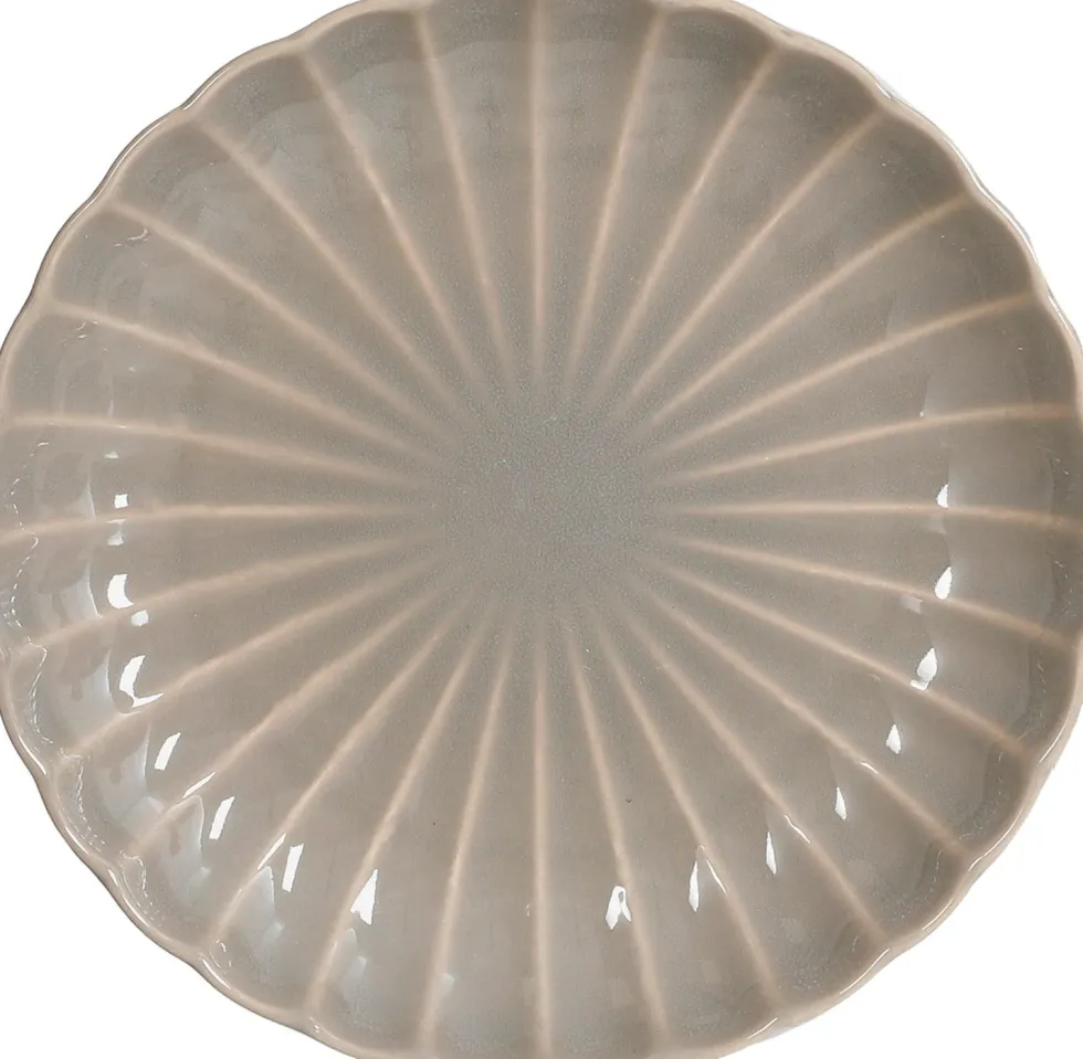 Mica Decorations ontbijtbord grijs Pesca D 20,5 H 3 cm