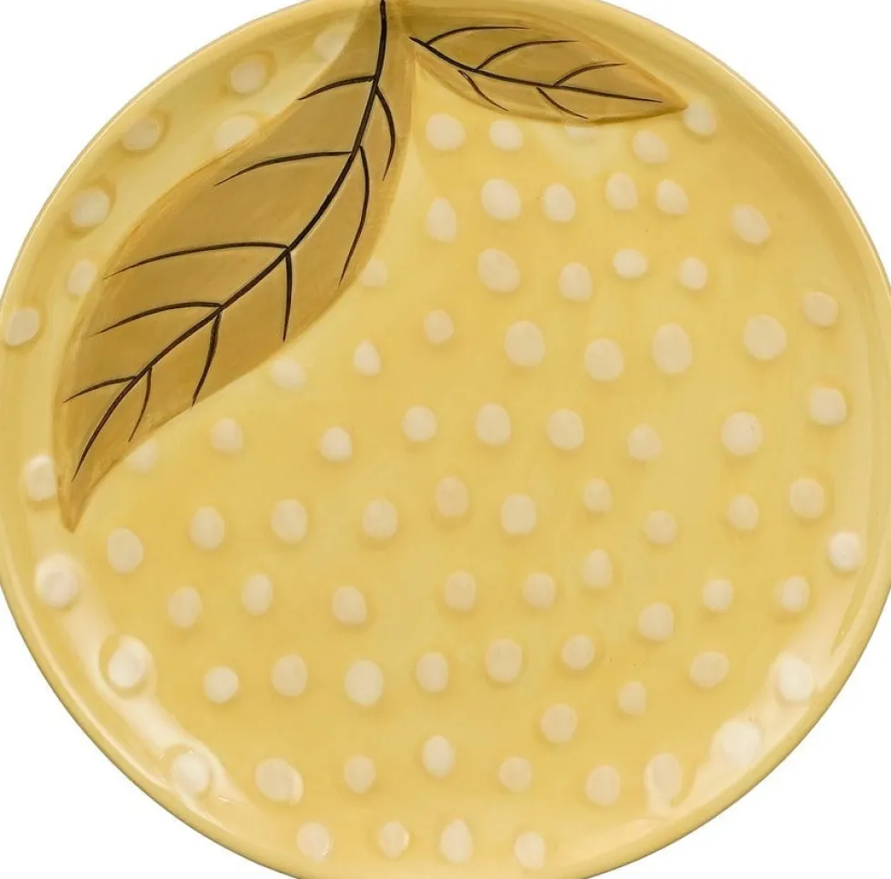 Mica Decorations ontbijtbord Exotica geel D 20,5 H 2 cm