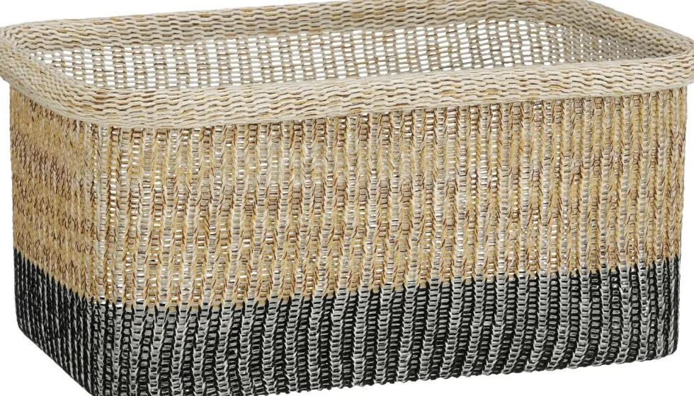 Mica Decorations opbergmand Danfield naturel / zwart 38 x 28 x 18,5 cm