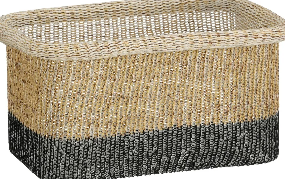 Mica Decorations opbergmand Danfield naturel / zwart 33 x 23 x 17 cm